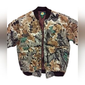 Cabela's Vintage Realtree Camouflage Collarded Bomber Jacket Size Large